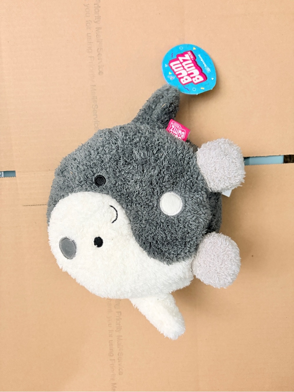 Bun Bumz Russ Ying Yang Stuffed Toy - Gray & White